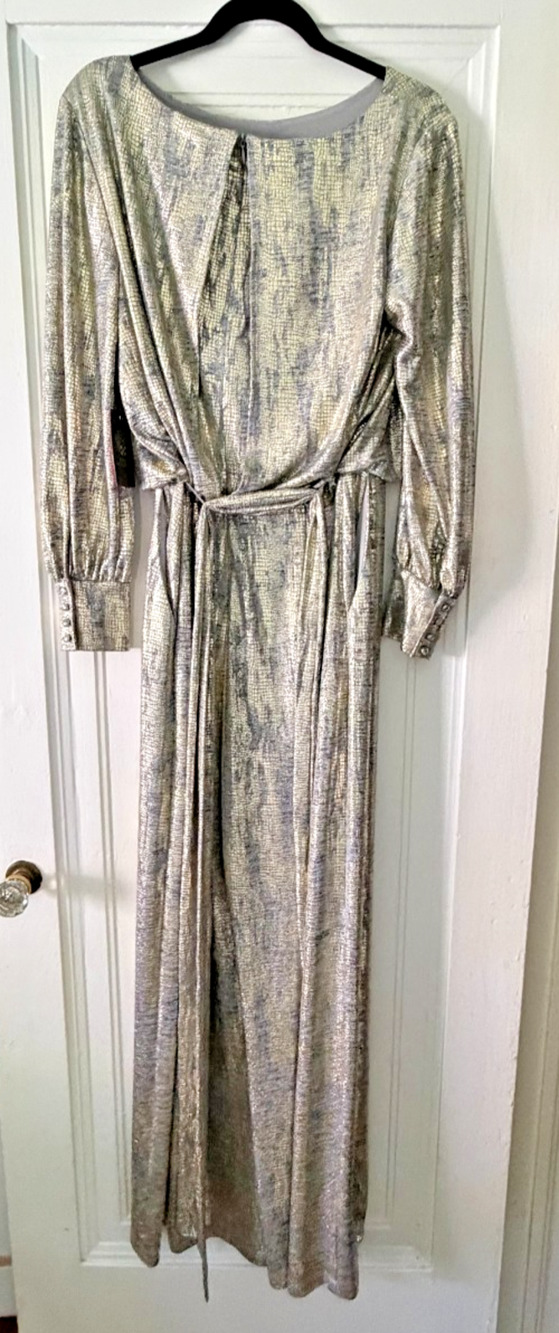 Vince Camuto Women's Metallic Long Sleeve Wide-Leg Jumpsuit, Size M